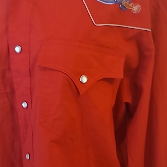 - Rocking K Ranchwear Embroidered Pearl Snap Shirt large - Picture 4 of 10